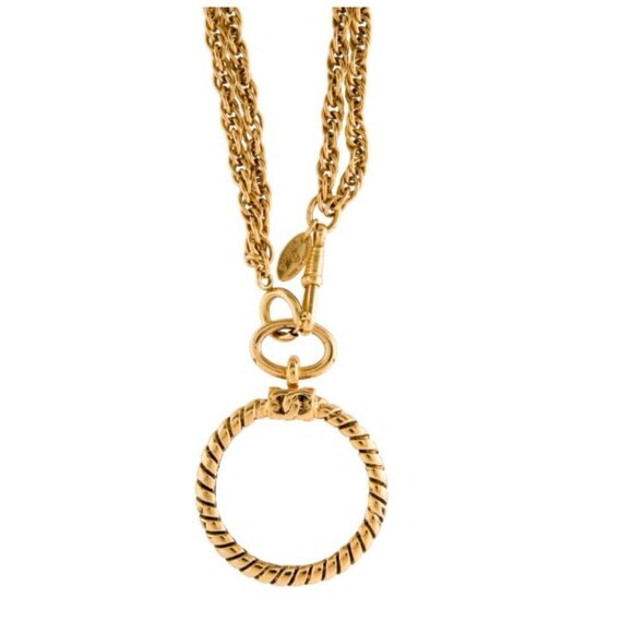 CHANEL Vintage Gold Magnifying Glass Pendant Necklace - Picture 10 of 12